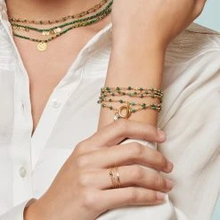 Multi-tours/sautoir Perles Fines (malachite) -Jollia Soldes Magasin 14