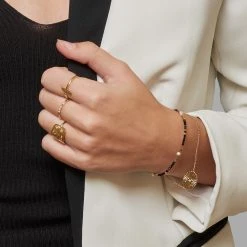 Bague Plaque Talisman Love (doré) -Jollia Soldes Magasin 17 3