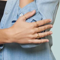 Bague épingle Et Zircons (plaqué Or) -Jollia Soldes Magasin 3 1 2