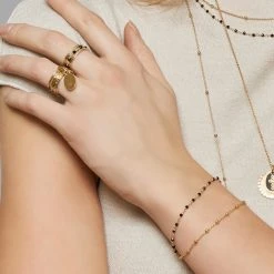 Bague Semainier Pendentif Croix (doré) -Jollia Soldes Magasin 4 3 3