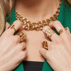 Bague Martelée Ovale (doré) -Jollia Soldes Magasin 7 1 2