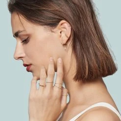 Bague Fine Billes Et Strass (plaqué Or) -Jollia Soldes Magasin accumulation bague fine 3