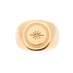 Bague Chevalière étoile Ajourée (doré) -Jollia Soldes Magasin bague ajoure etoile dore zag 1