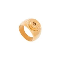 Bague Chevalière étoile Ajourée (doré)