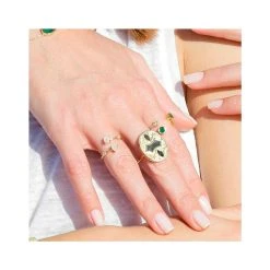 Bague Pierre Ovale Ajourée (nacre) -Jollia Soldes Magasin bague ajouree nacre 2 1