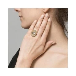 Bague Pierre Ovale Ajourée (nacre) -Jollia Soldes Magasin bague ajouree nacre doree bemaad