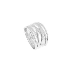 Bague Multirangs Entrelacés (argent Rhodié)