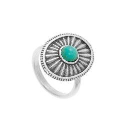 Bague Ovale Soleil Et Pierre (turquoise)