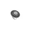 Bague Ronde Motifs Et Pierre Blanche (argent) -Jollia Soldes Magasin bague argent pierre blanc1