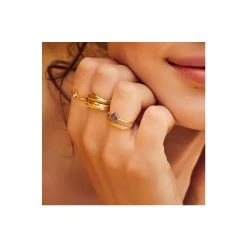 Bague Fine Carrée (silver Night) -Jollia Soldes Magasin bague carre gris bdm