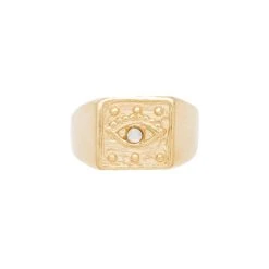 Bague Chevalière Oeil (vermeil) -Jollia Soldes Magasin bague chevaliere oeil louise hendricks