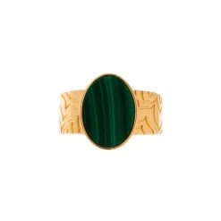 Bague Chevalière Pierre (malachite) -Jollia Soldes Magasin bague chevaliere verte 1