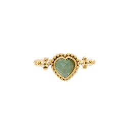 Bague Coeur Pivot (aventurine) -Jollia Soldes Magasin bague coeur reversible verte la2l