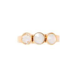 Bague Triple Cristaux (blanc) -Jollia Soldes Magasin bague cristal swarovski blanc