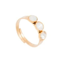Bague Triple Cristaux (blanc)