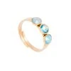 Bague Triple Cristaux (bleu) -Jollia Soldes Magasin bague cristal swarovski bleu