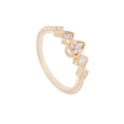 Bague Cristaux (plaqué Or) -Jollia Soldes Magasin bague cristaux or