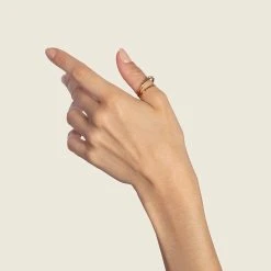 Bague Double Lisse Torsadée (plaqué Or) -Jollia Soldes Magasin bague dore double lisse april please