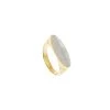 Bague Ovale Nacre Plate (plaqué Or) -Jollia Soldes Magasin bague dore pierre ovale nacre 1