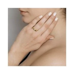 Bague émeraude Ancien (plaqué Or) -Jollia Soldes Magasin bague dore pierre vert 7