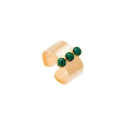 Bague Trio De Pierres (malachite)