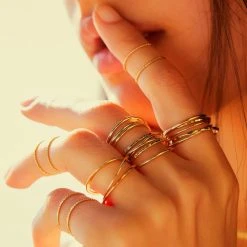 Bague Multi Rangs Entrelacés (plaqué Or) -Jollia Soldes Magasin bague double lisse martele 1