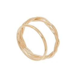Bague Double Lisse Torsadée (plaqué Or) -Jollia Soldes Magasin bague double lisse torsade april please 2