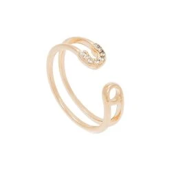 Bague épingle Et Zircons (plaqué Or)