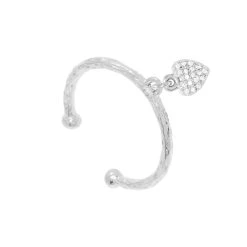 Bague Fine Pendentif Coeur (argenté)