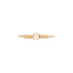 Bague Fine Petite Pierre (blanc) -Jollia Soldes Magasin bague fine email blanc 1