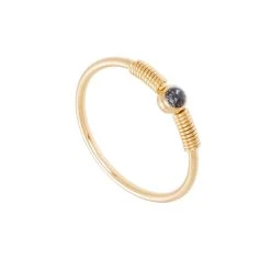 Bague Fine Petite Pierre (gris)