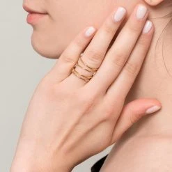 Bague Fine Multirangs (doré) -Jollia Soldes Magasin bague fine multirang