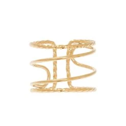 Bague Fine Multirangs (doré) -Jollia Soldes Magasin bague fine multirangs dore