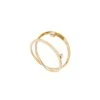 Bague Plate Double Strass (plaqué Or) -Jollia Soldes Magasin bague fine plate double strass or