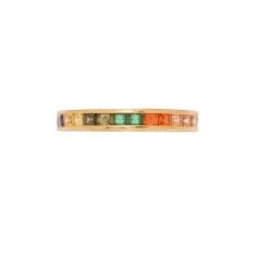 Bague Zircons Multicolores (doré) -Jollia Soldes Magasin bague fine zircons multicolores 3