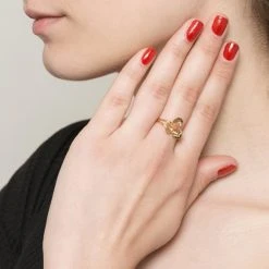 Bague Fleur Pierre (rhodonite) -Jollia Soldes Magasin bague fleur pierre rose