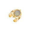 Bague Chevalière Pierre De Lune (plaqué Or) -Jollia Soldes Magasin bague grosse pierre de lune1