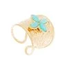 Bague Large Martelée Fleur (amazonite) -Jollia Soldes Magasin bague large martelee fleur bleue 1