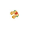 Bague Large Triple Pierres (turquoise/rouge) -Jollia Soldes Magasin bague large pierre