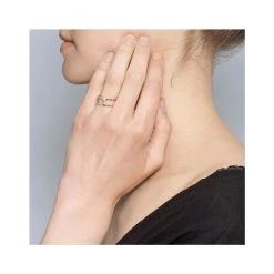 Bague épingle Zircon (plaqué Or) -Jollia Soldes Magasin bague maillons dore strass