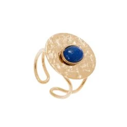 Bague Martelée Pierre (lapis)