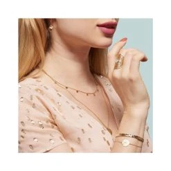 Bague Déesse Pierre De Lune (plaqué Or) -Jollia Soldes Magasin bague maya dore pierre nacre