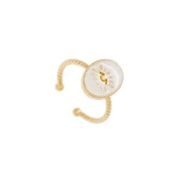 Bague Oeil Et émaillée (blanc)