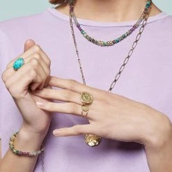 Bague Médaille Et Pierre (émeraude) -Jollia Soldes Magasin bague medaille ronde la2l