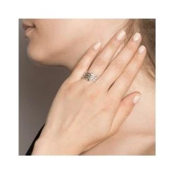 Bague Semainier Martelée (argent) -Jollia Soldes Magasin bague multiple argent martele 1