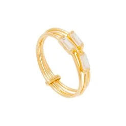 Bague Multirangs Cristaux (doré)