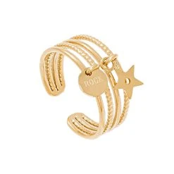 Bague Multirangs Pendentif étoile (doré)