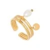 Bague Multirangs Pampille Et Perle De Culture (doré) -Jollia Soldes Magasin bague multirang perle culture pampille 1