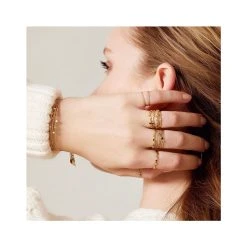 Bague Multirangs Vrillée (cristal/opaline) -Jollia Soldes Magasin bague multirangs strass or bdm studio