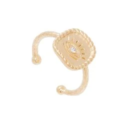 Bague Carrée Oeil Zircon (doré)